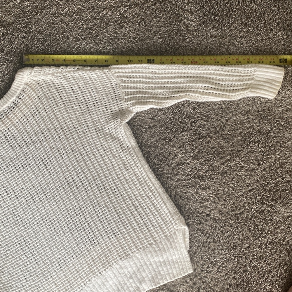 Madewell White Crochet Knit Open Lattice Long Sleeve Sweater, Women’s S - Picture 16 of 16